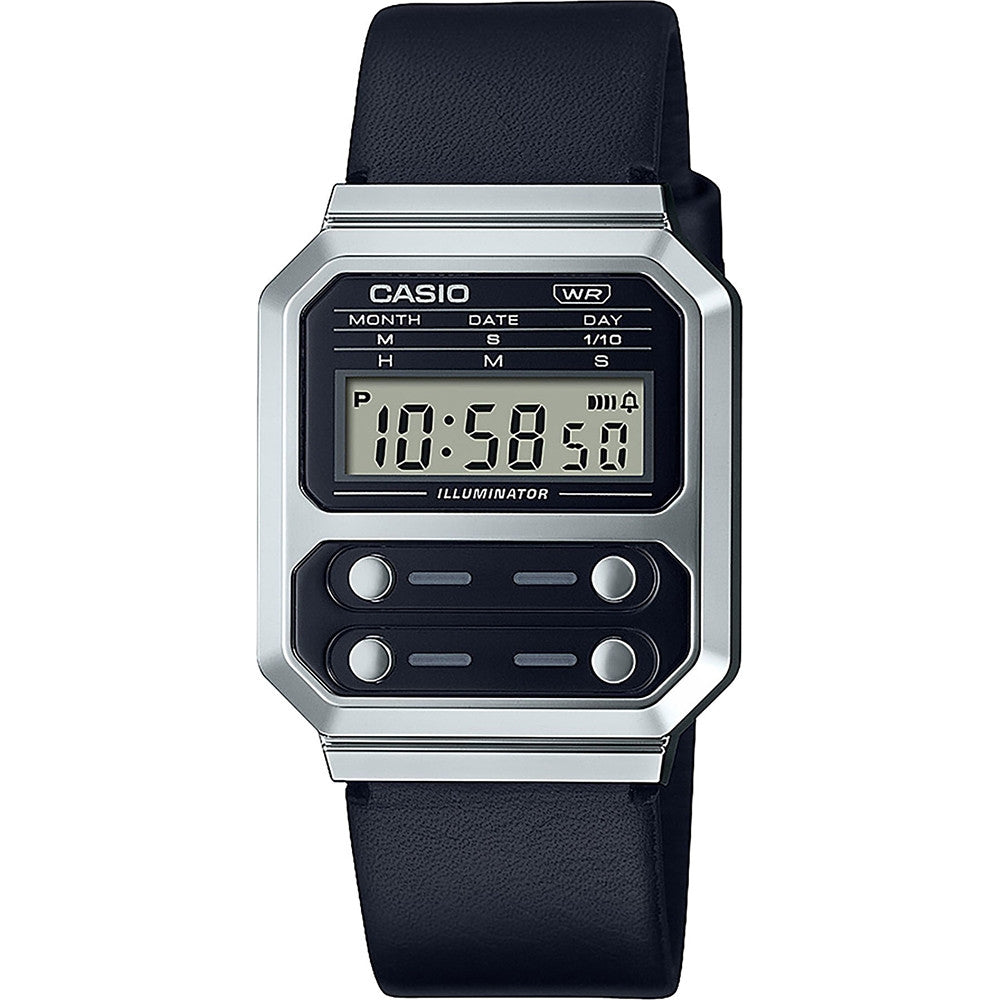 CASIO VINTAGE Mod. EDGY COLLECTION LEATHER - BLACK Gent Ready stocked Watches,Lady Ready Stocked Watches,Men,READY STOCKED WATCHES,Unisex,Women,Wristwatch
