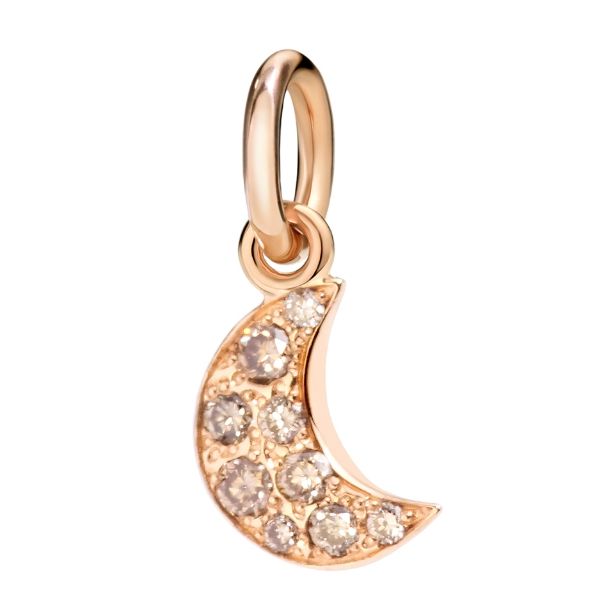 CHARMS DODO MOD. DMB7006MOONSDBR9R crescent moon charm with sparkling jewels on a gold loop
