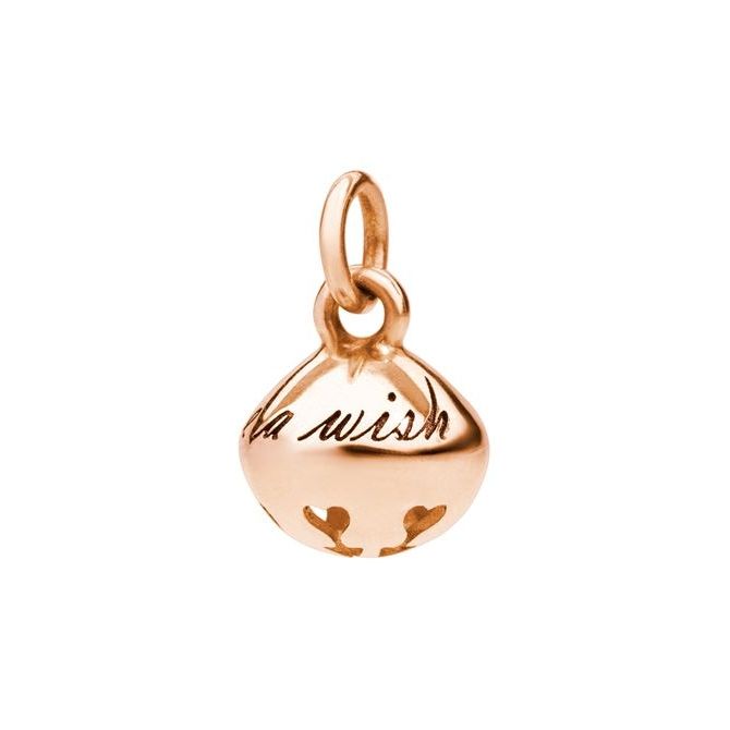 Rose gold charm pendant, CHARMS DODO MOD. DMC0013BLSNW0009R, featuring elegant cursive engravings and cut-out details.
