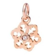 CHARMS DODO MOD. DMC0025SNOWXDB09R rose gold flower pendant with diamond center