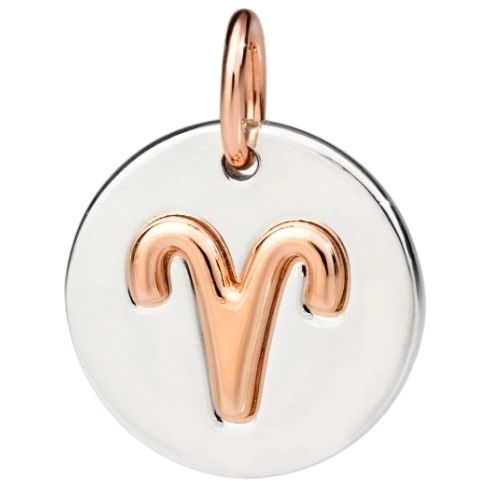 CHARMS DODO MOD. DMC2009ZODAR0009A round pendant with Aries symbol in rose gold finish.