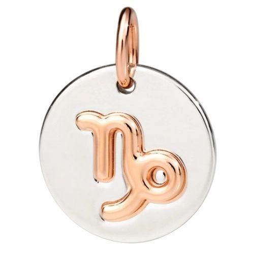 CHARMS DODO MOD. DMC2013ZODCP0009A featuring a round pendant with a rose gold Capricorn zodiac symbol.