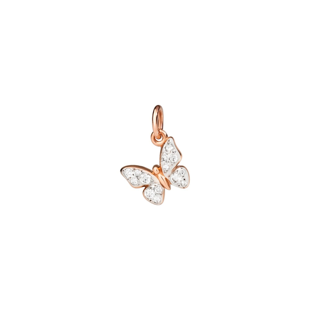 Gold butterfly charm with diamonds, CHARMS DODO MOD. DMC2016BFLYSDB09R