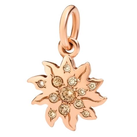 Rose gold charm with diamond accents, designed as a sunburst. CHARMS DODO MOD. DMC2017MOSUNDBR9R