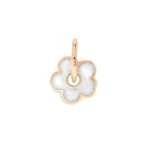 CHARMS DODO MOD. DMC3004FLOWSEPB9R flower-shaped charm in gold and white enamel design.