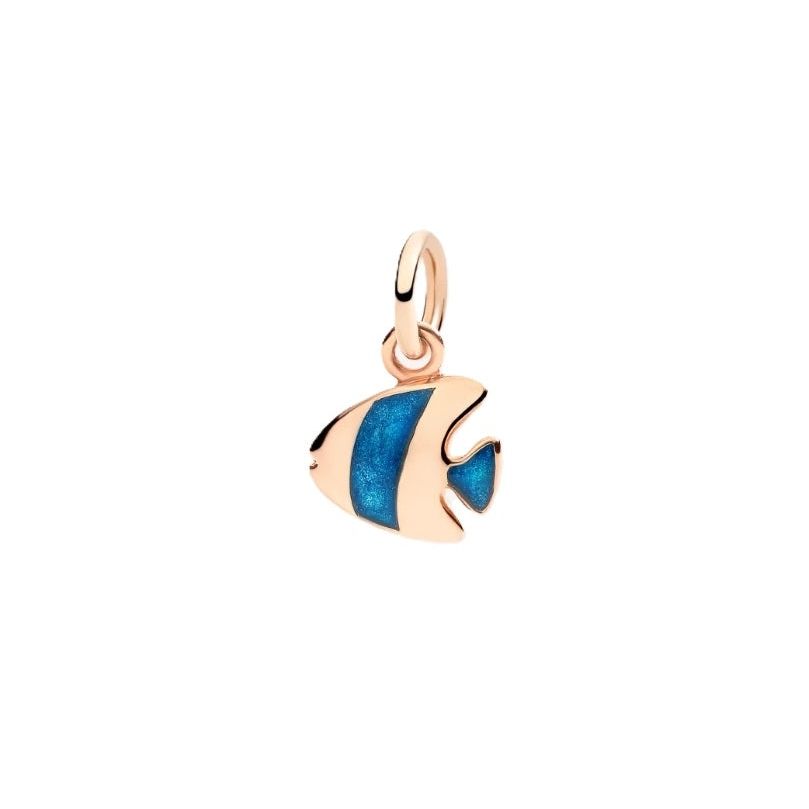 CHARMS DODO MOD. DMC4007ANGESEPB9R fish-shaped charm with blue stripe on white background.