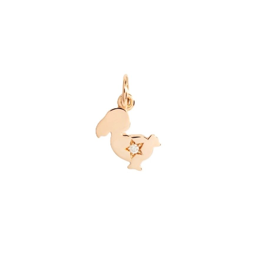 CHARMS DODO MOD. DMC4014JUN30DB09R gold charm with diamond star detail. Jewelry accessory with iconic design.