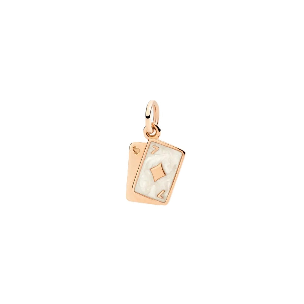 CHARMS DODO MOD. DMC5001CARDSEPB9R playing card charm in rose gold and ivory enamel finish
