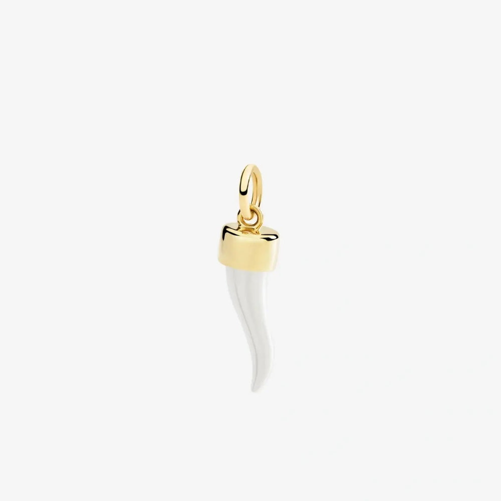 CHARMS DODO MOD. DMC5007HORNX009GA gold and white charm pendant on a white background