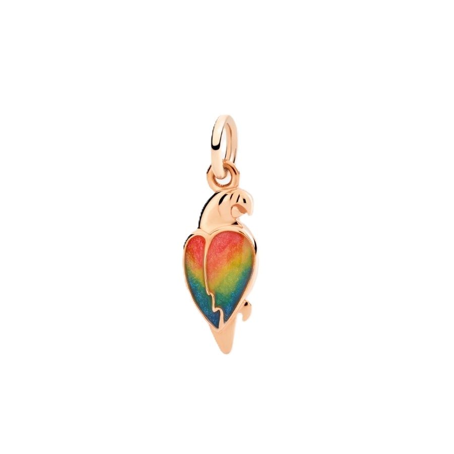 CHARMS DODO MOD. DMC5009PARROEMX9R rainbow parrot charm in gold setting