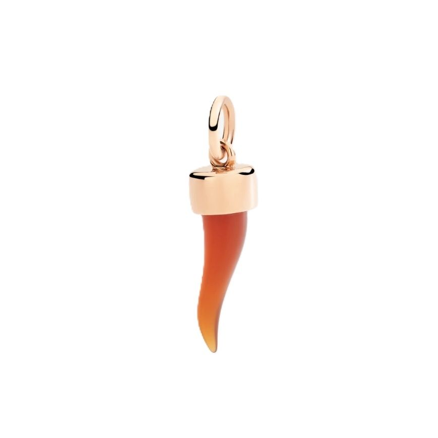 CHARMS DODO MOD. DMC5014HORNXCY09R - Stylish red horn charm in rose gold detail, perfect for jewelry enthusiasts.