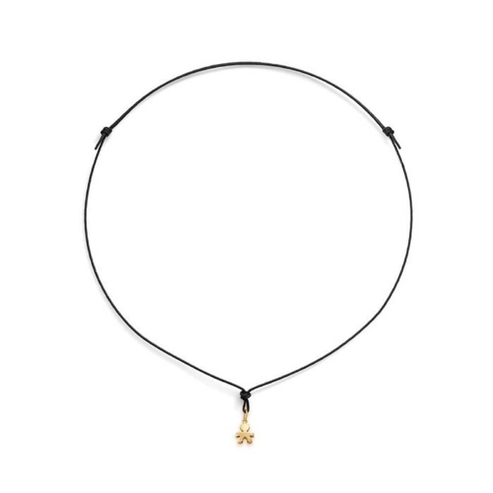 Alt Tag: CHARMS LE BEBE MOD. LBB942 necklace featuring a delicate gold pendant on a black cord