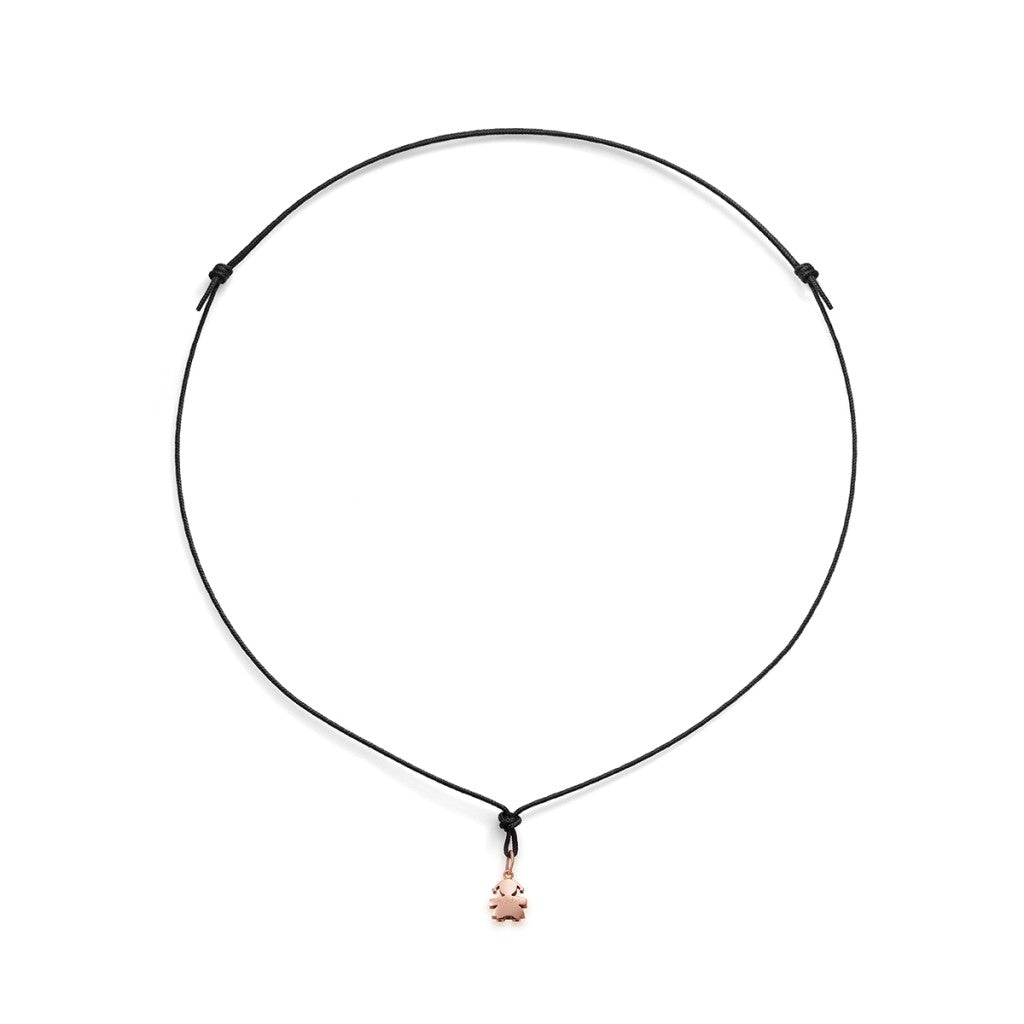 CHARMS LE BEBE MOD. LBB944 pink charm necklace on black cord