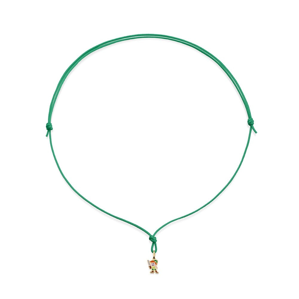 Green necklace featuring CHARMS LE BEBE MOD. PMG099_P with a small charm.
