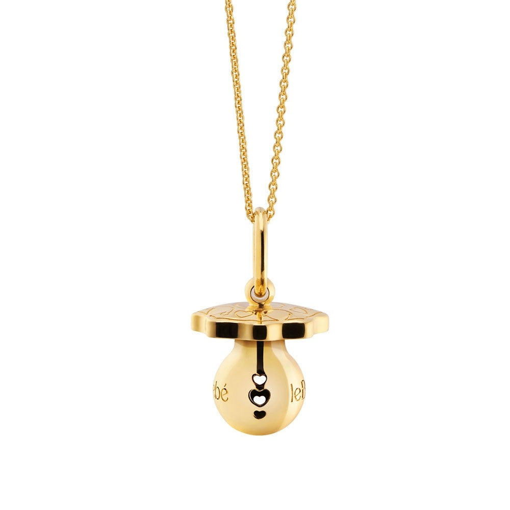 Gold necklace featuring the CHARMS LE BEBE MOD. SNM081 pendant with heart design.
