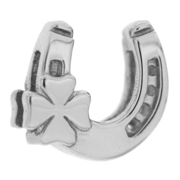 CHARMS RUE DES MILLE MOD. XB-007 silver horseshoe charm with clover design for jewelry
