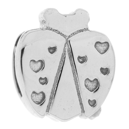 CHARMS RUE DES MILLE MOD. XB-008 ladybug charm with heart details in silver.