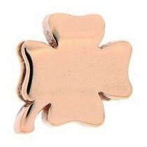 CHARMS RUE DES MILLE MOD. XR-004, rose gold clover charm on white background.