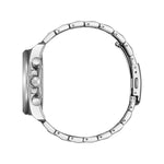 Side view of CITIZEN MOD. RACING CRONO watch, showcasing metal bracelet and buttons.