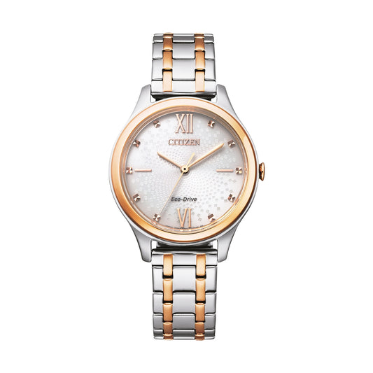 CITIZEN Mod. ELEGANCE ladies wristwatch with stainless steel case and strap, Eco Drive movement, mineral dial, in official box