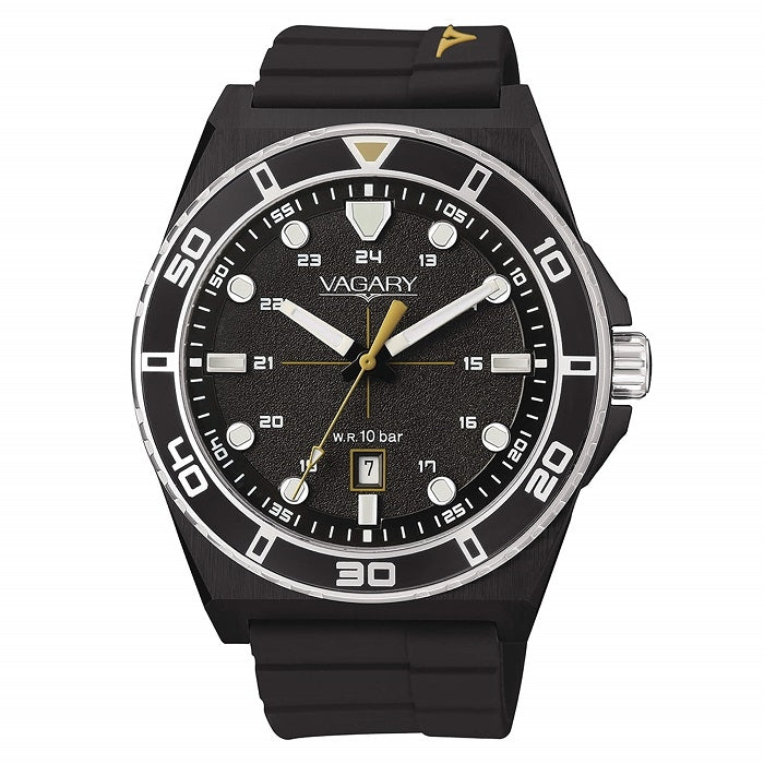 CITIZEN VAGARY MOD. IB9-344-50 black analog sports watch with rubber strap and date display