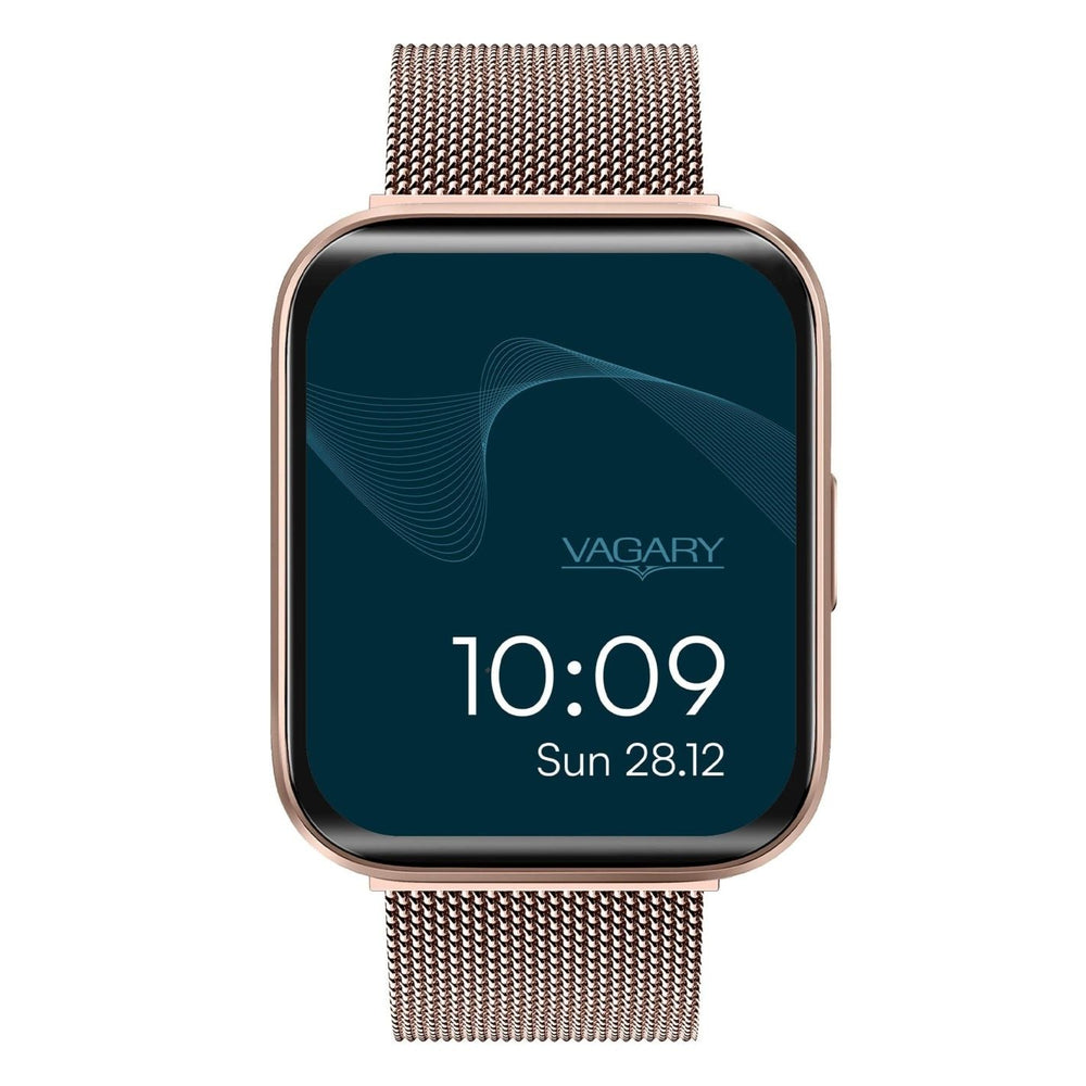 CITIZEN VAGARY MOD. X03A-007VY smartwatch with mesh strap, displaying time and date on screen.