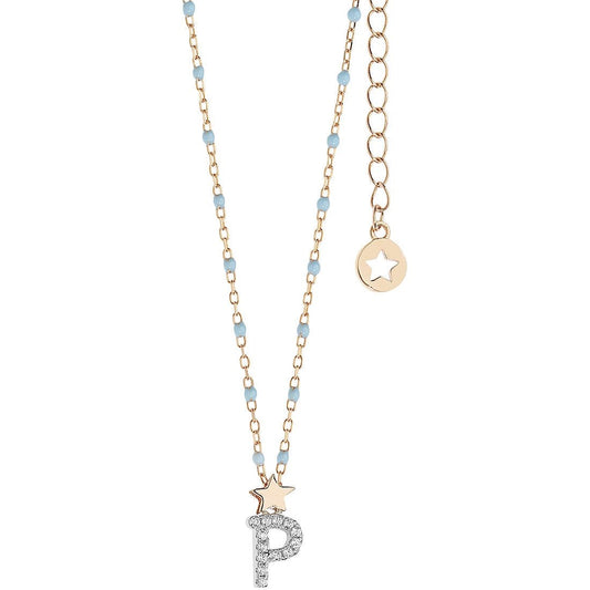 Elegant necklace, COLLANE COMETE MOD. GLA188, with star and letter P pendant on a delicate chain.