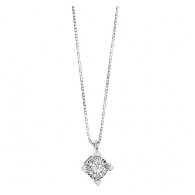 COLLANE COMETE MOD. GLB1535 featuring a stunning pendant with a sparkling gemstone, presented on a delicate silver chain.