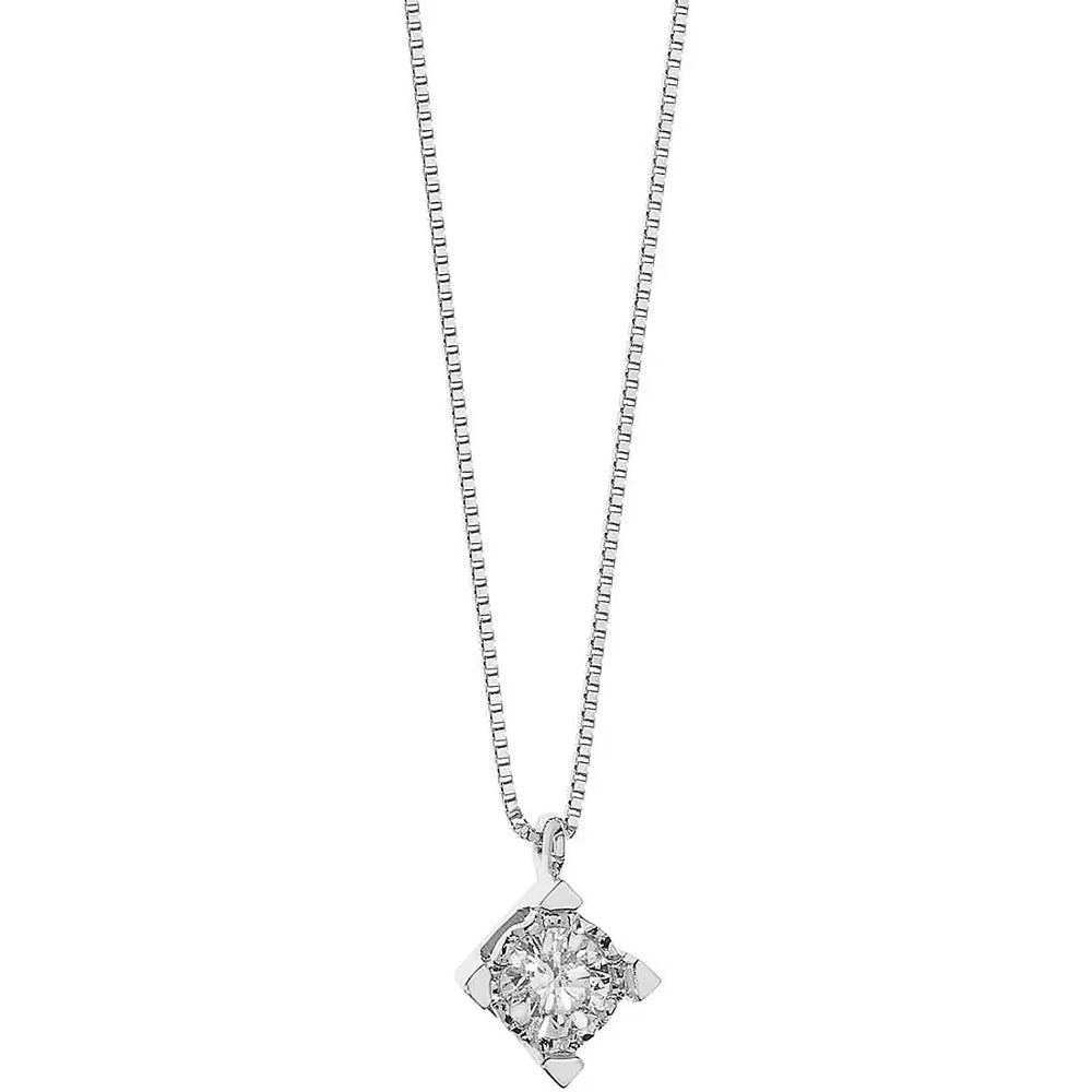 Elegant necklace featuring a diamond pendant, COLLANE COMETE MOD. GLB1536, on a delicate chain, showcasing luxurious jewelry design.