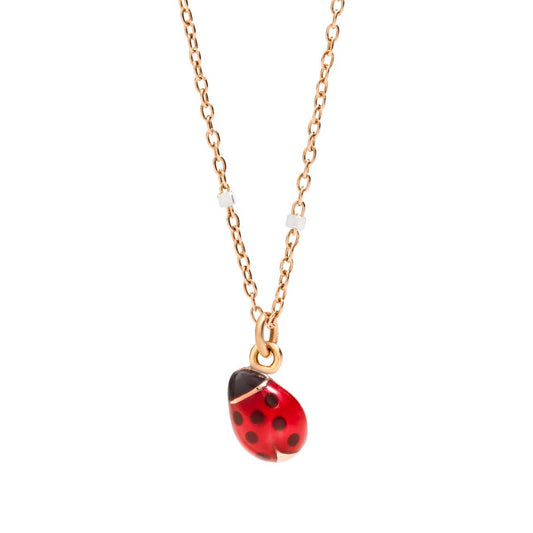 Gold chain necklace with ladybug pendant, COLLANE DODO MOD. DCB9001LADYXERO9R40.
