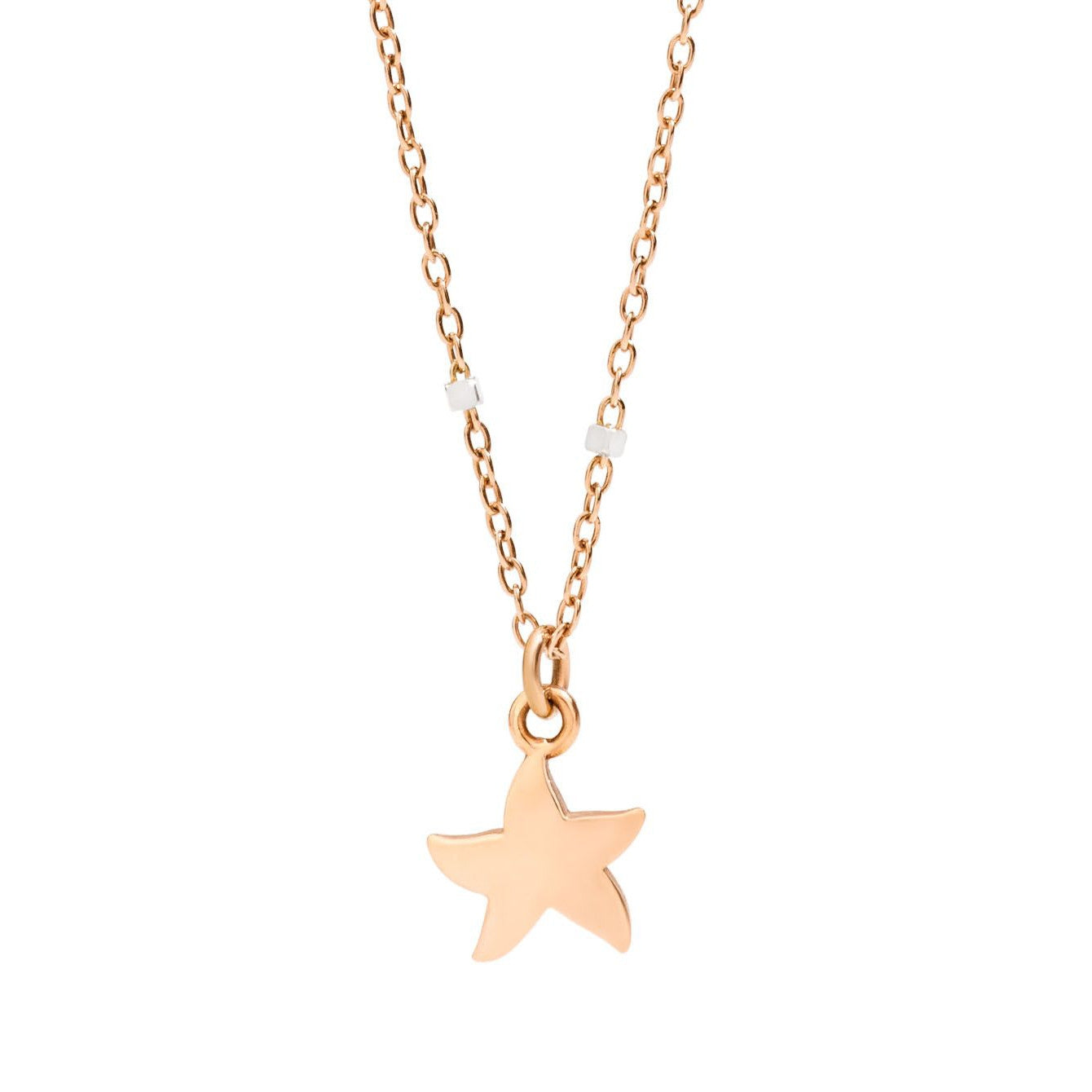 Elegant gold star pendant necklace, model COLLANE DODO MOD. DCB9005STARX0009R, on fine chain displaying modern design.
