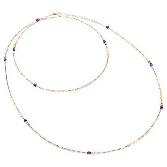 Elegant necklace model COLLANE DODO MOD. DCC1007GRANXCBL9R90 in gold with blue accents displayed on a white background.