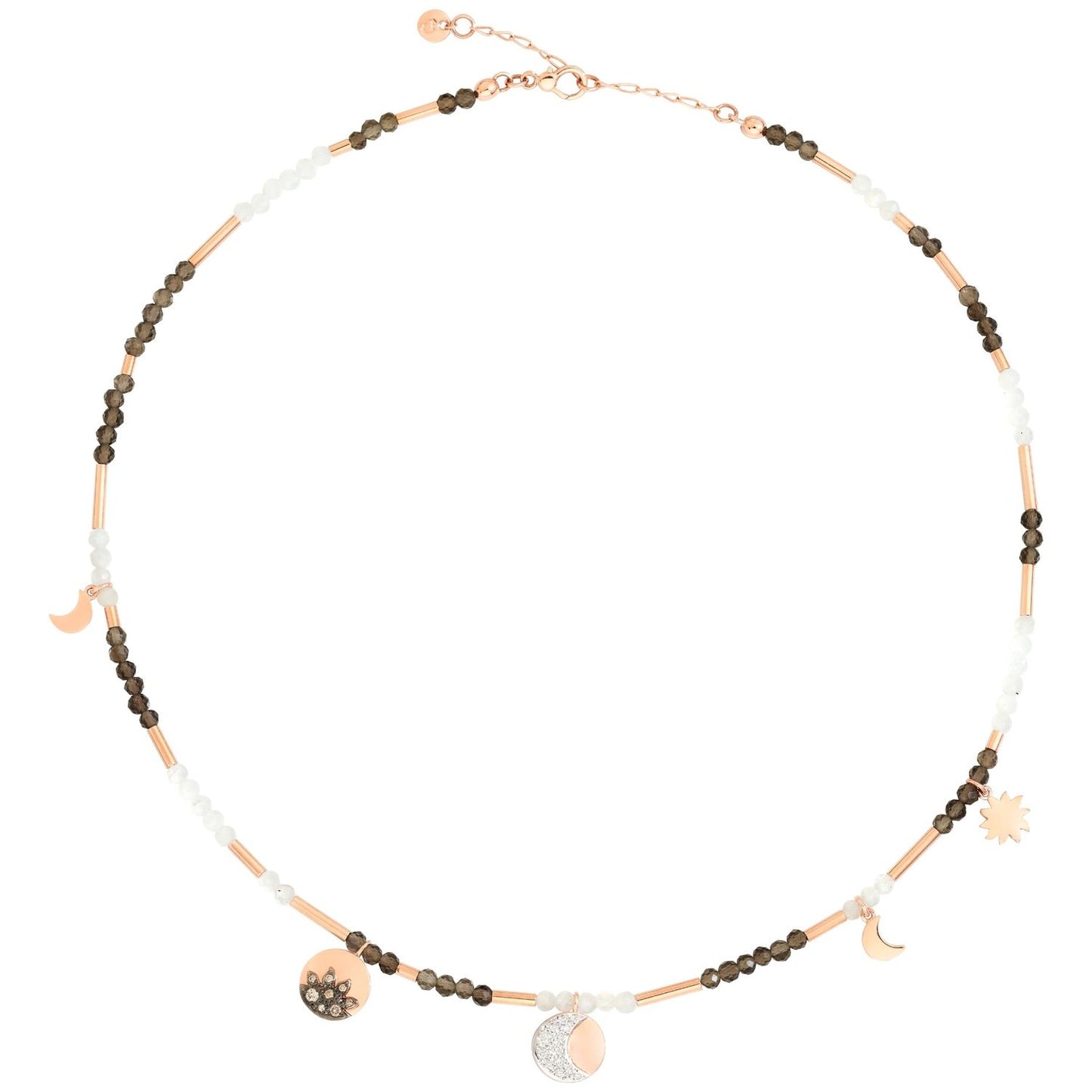COLLANE DODO MOD. DCC2012MOSUNFAD9R42 necklace with mixed charms displayed in a circular arrangement.