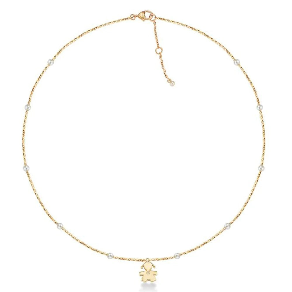 Elegant gold necklace COLLANE LE BEBE MOD. LBB831 for ladies, made in Italy, featuring 9 Kt gold and official packaging.