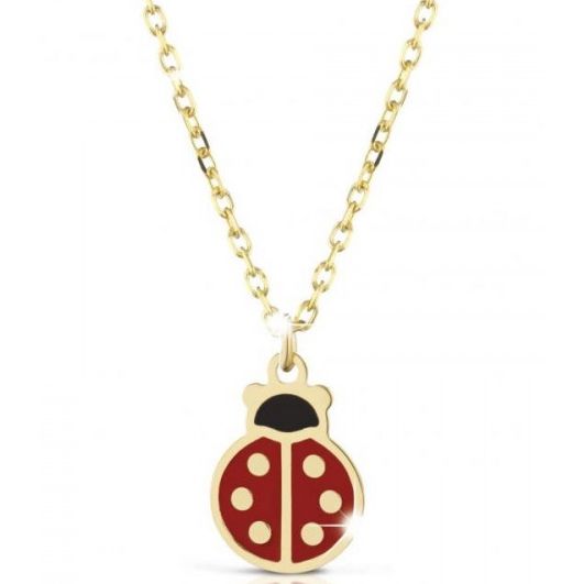 Gold necklace with ladybug pendant - COLLANE LE BEBE MOD. PMG026, featuring elegant design and craftsmanship. Perfect for fashion jewelry lovers.