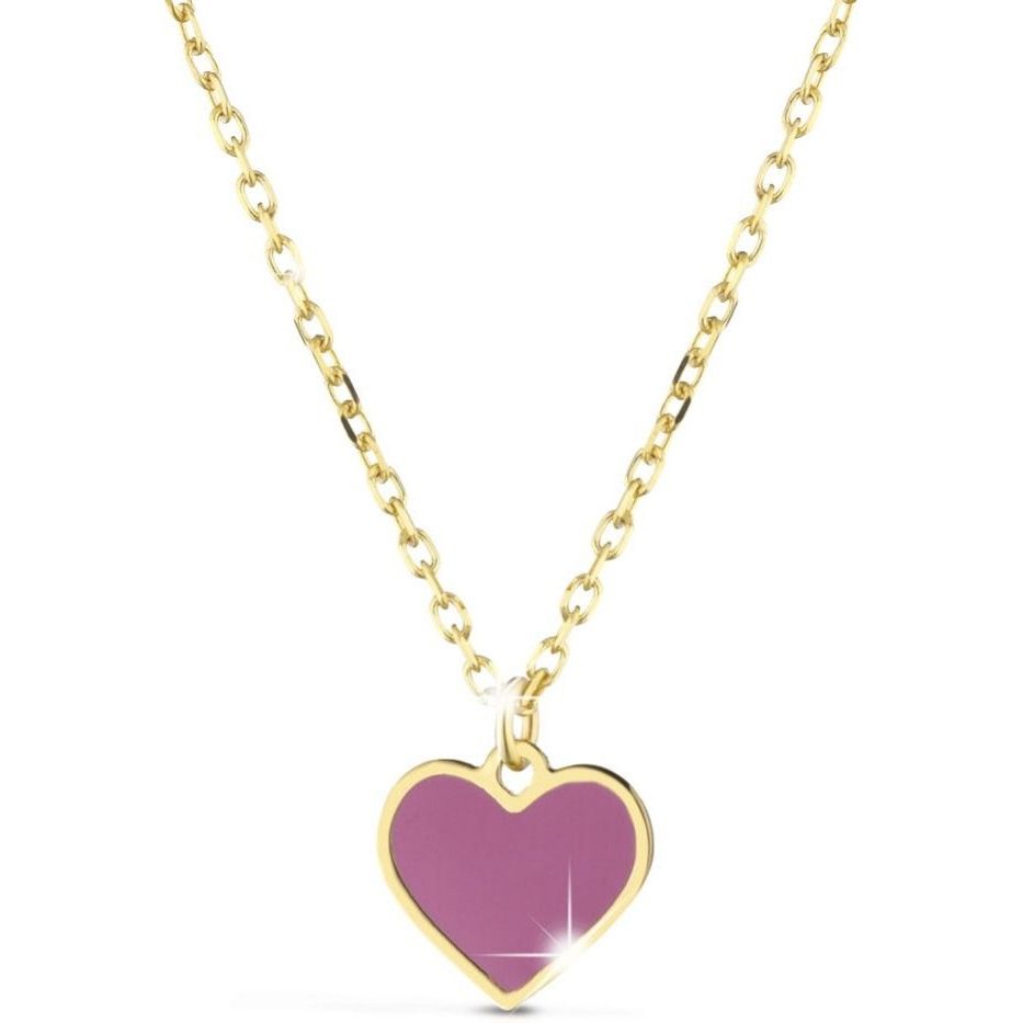 COLLANE LE BEBE MOD. PMG029 gold heart necklace for women with official packaging from Italy, made of 9 Kt gold.