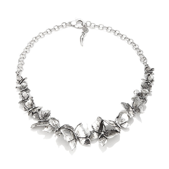 COLLANE RASPINI MOD. 09797 silver necklace with floral design