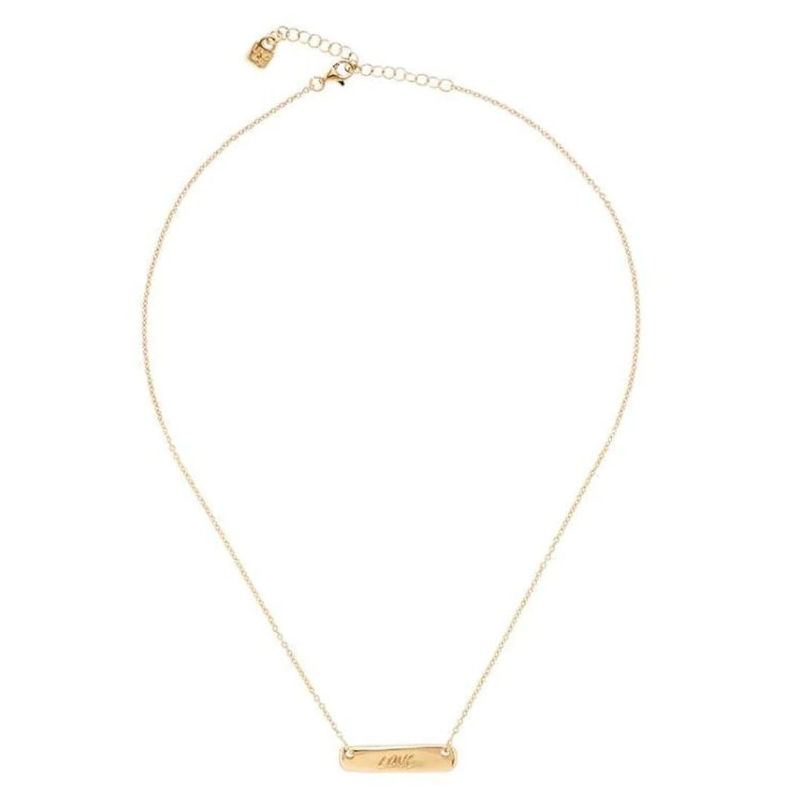COLLANE UNO DE 50 MOD. UD_COL1405ORO0000U necklace with gold pendant on white background.