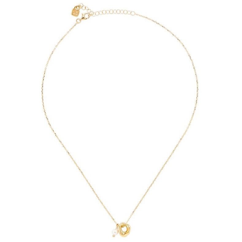 Alt Tag: Gold chain necklace with charm, COLLANE UNO DE 50 MOD. UD_COL1410BPLORO0U, displayed on a white background.