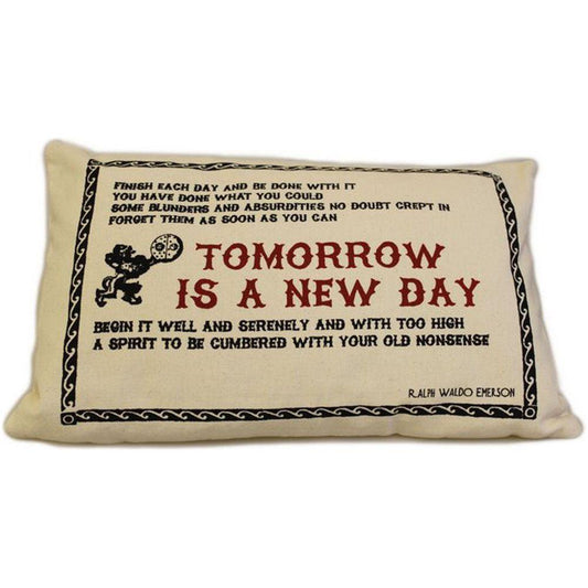 CUSCINI LETTERARI - Copricuscino in Juta lavata / Cotton pillow case TOMORROW - Size 38x25cm