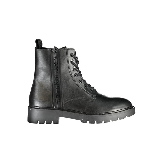 Calvin Klein Black Polyurethane Men Ankle Boot Calvin Klein