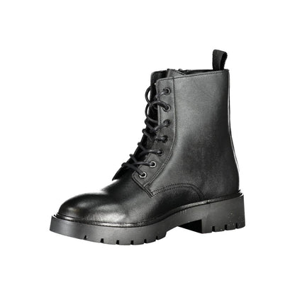 Calvin Klein Black Polyurethane Men Ankle Boot