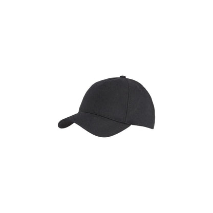 Calvin Klein Black Recycled Polyester Cap (Baseball Hat) featuring modern jacquard design and sustainable material for stylish sun protection.