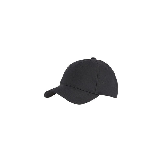 Calvin Klein Black Recycled Polyester Cap (Baseball Hat) featuring modern jacquard design and sustainable material for stylish sun protection.