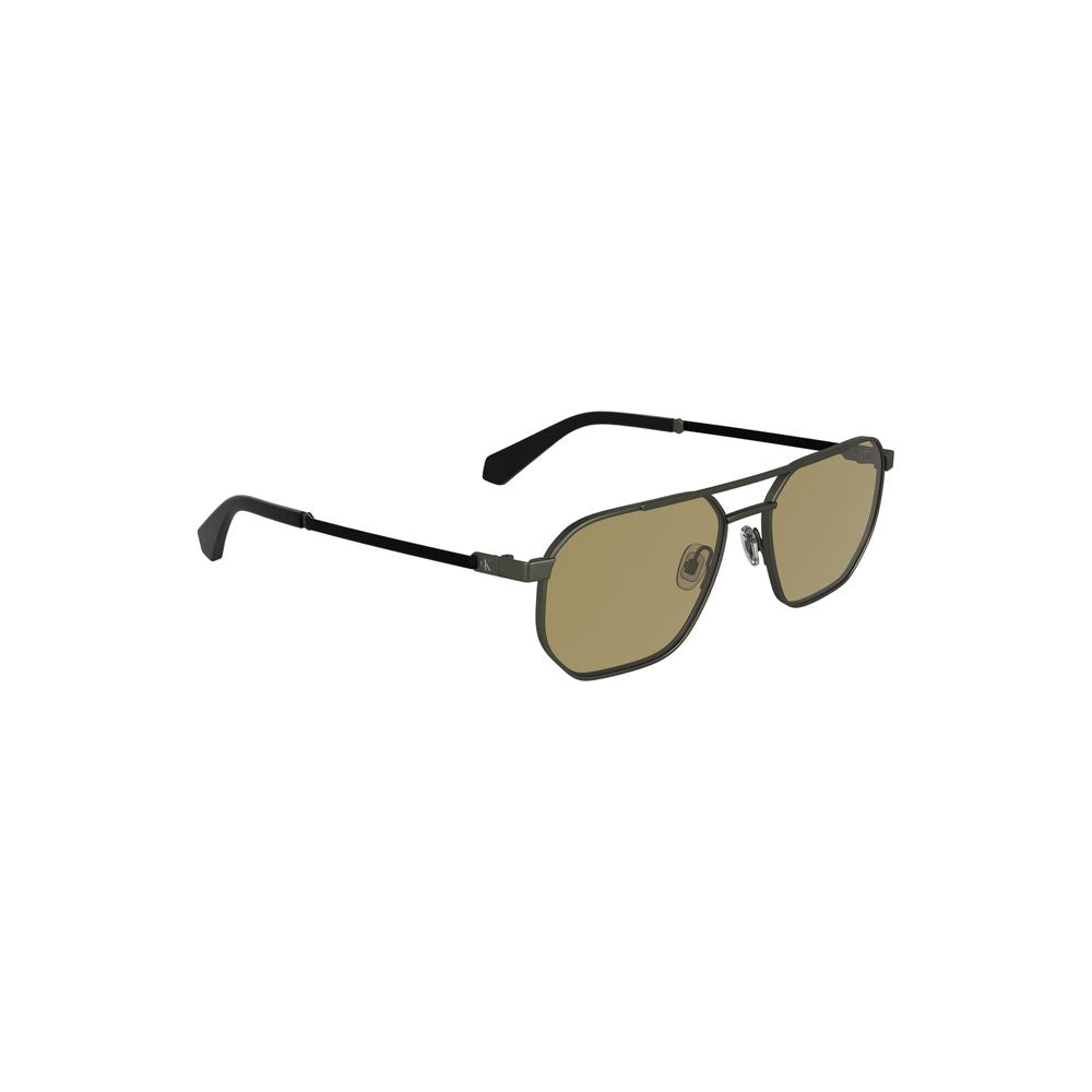 Calvin Klein Bronze Metal Men Sunglass with sleek square lenses and metal frame, embodying modern design and timeless elegance.