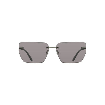 Calvin Klein Gray Metal Men Sunglasses with square smoky lenses and bold metal frame for a stylish, contemporary look.