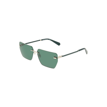 Calvin Klein Green Metal Men Sunglass with sleek metal frame and square lenses, ideal for fashion-forward style and comfort.