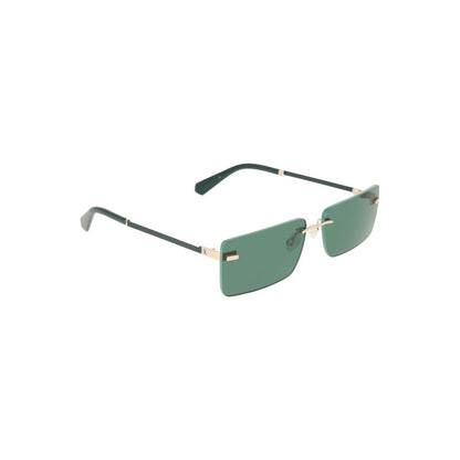 Calvin Klein Green Metal Women Sunglass with sleek frame and rectangular green lenses for bold style