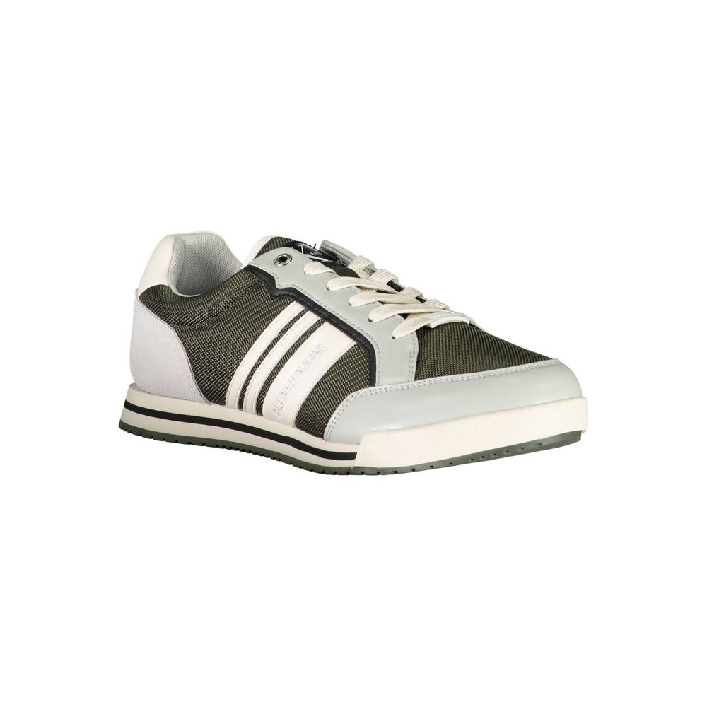 Calvin Klein Green Polyester Men Sneaker with bold contrasting details and luxury design.