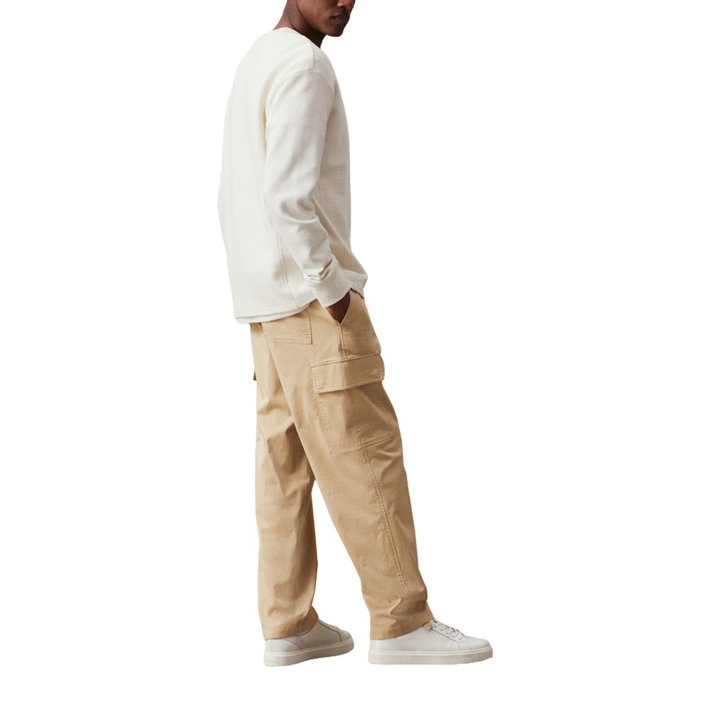 Calvin Klein Jeans Beige Recycled Cotton Cargo Pants